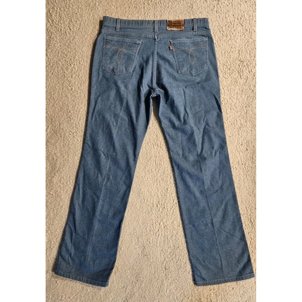 Vintage ~80s Levis Mens 38x32 Action Jeans  Orange Tab Made in USA Blue Stretch